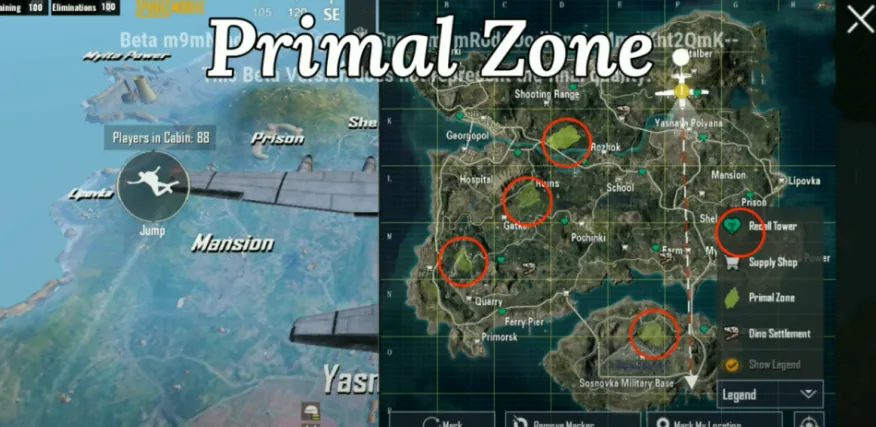 المنطقة الأولية (Primal Zone) تحديث ببجي 2.6